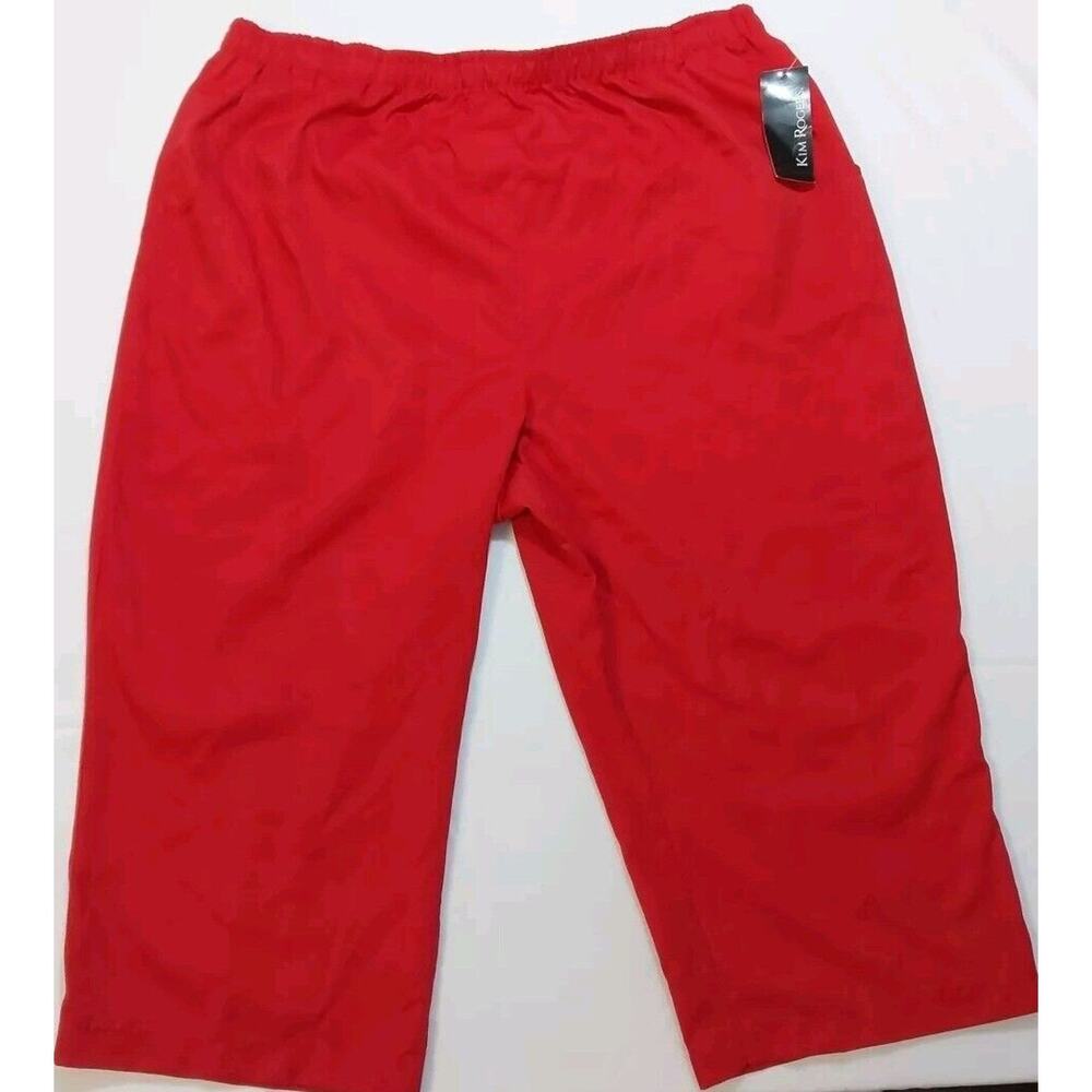 NWT Kim Rogers Harbor Red‎ Comfort Waist Capri Pants Size 18 Women